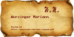 Wurzinger Mariann névjegykártya